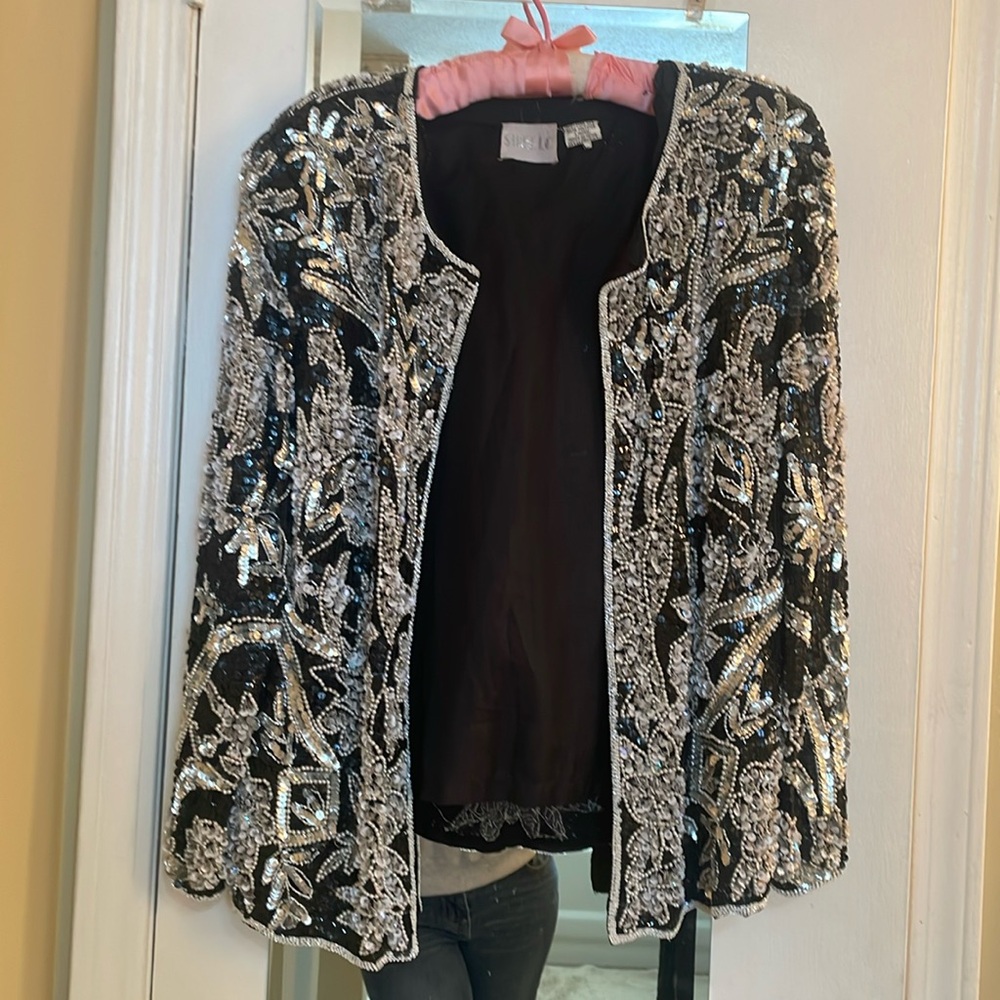 Sequined black blazer
